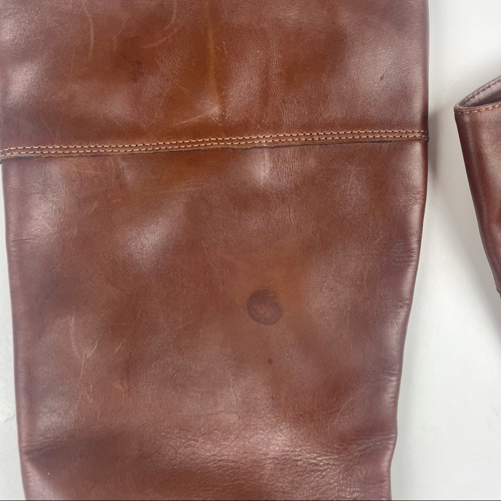 Audrey Brook brown Leather Zip Up Riding High Boots Size 8M - Picture 8 of 14